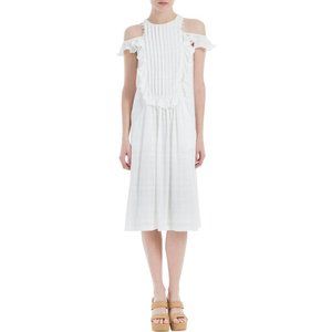 Max Studio Nicolette Cold Shoulder WHT Dress NWT